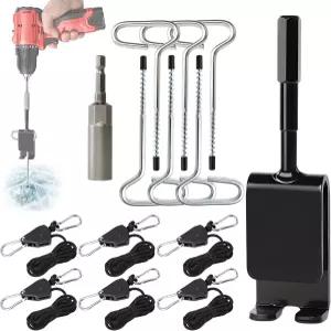 MUCDE 14Pcs 스 앵커 드릴 어댑터 키트 텐트 말뚝 6개가 있는 헤비 듀티 낚시 쉼터 액세서리 1/4인치 육각
