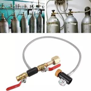 G1/2 CO2 실린더 리필 어댑터 스테인리스 스틸 병 커넥터 키트 소다 메이커 액세서리 충전 호스가 있는