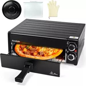 아나톨 전기 피자 오븐 2인치 800W 실내 조리대 메이커 시간 조절 가능한 다기능 쿠커 탈착식 그릴