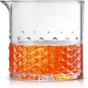 크리스탈 칵테일 믹싱 글라스 - 22온스 650ml 두껍고 튼튼한 바닥 내구성 있고 매끄러운 디자인 바 세트용