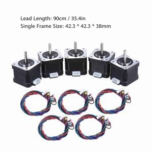 Nema 17 스테퍼 모터 드라이브 제어 2상 1.8도 0.9A 0.4N.M 42mm 리드 케이블 포함 3D 프린터/CNC 액세서리