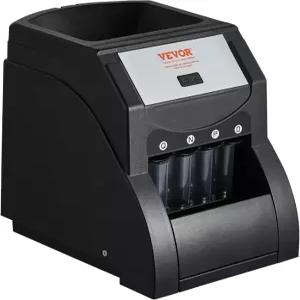VEVOR 동전 분류기 및 포장 기계 4개의 더 큰 튜브가 있는 이 USD 1 5 10 25 최대 230코인/분까지 분류