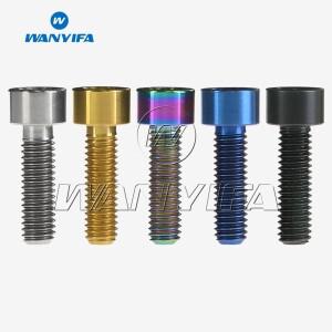 Wanyifa 자전거  브레이크 캘리프 팩 4 개 티타늄 Ti DIN912 볼트 육각 헤드 알렌 키 나사 M6x 18 20mm