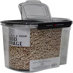 밀폐 및 주입 보관 용기 시 쌀 밀가루 파스타 애완동물 사료 설탕 건조 용 2컵(3Qt) BPA 프리 디스펜서
