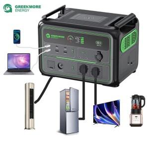 UPS 1200W 110V/220V 야외 캠핑용 태양광 발전기 휴대용 파워 스테이션 Lifepo4 리튬 배터리 뱅크