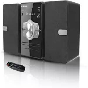 CD 플레이어 FM 라디오 블루투스 AUX 입력 USB 이어폰 잭 리모컨 포함 30W 하이파이 선반 스테레오 시스템