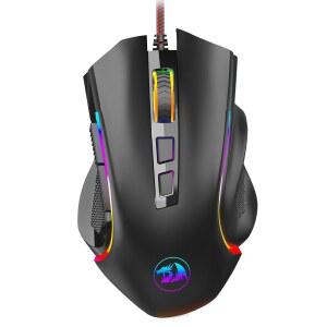 레드라곤 M602 게이밍 마우스 7200 조절 가능한 DPI를 갖춘 인체공학적 RGB 유선 9개의 프로그래머블 버튼 게이머 오피스용 전문 소프트웨어 블랙