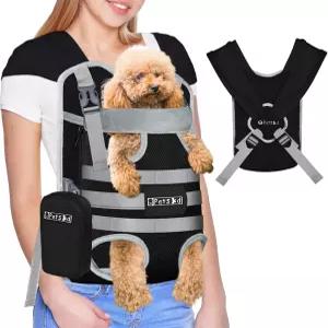 조절 가능한 크로스 어깨 스트랩이 있는 작은 반려동물용 펫스크드 강아지 앞 백팩 하이킹 자전거 타기