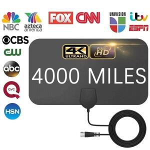 글로벌 디지털 TV 용 4K 안테나 실외 자동차 스마트 신호 수신기 1080P DVB-T2 4000 마일 HD 부스터