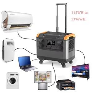 3000w LiFeP04 리튬 배터리 발전기, 태양광 휴대용 전원 스테이션, 110/220V AC 소켓