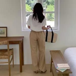 [옷자락]여성 린넨 코튼 스트레이트 팬츠 바지 삼베 여름소재