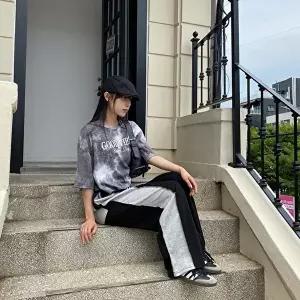 [옷자락]여성 배색 포켓 일자핏 트레이닝 바지 팬츠 츄리닝
