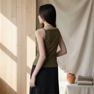 [옷자락]여성 심플 데일리 보트넥 슬림 나시 무지 미니멀