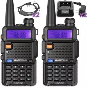 바오펑 UV-5R 라디오 햄 휴대용 장거리 듀얼 밴드 충전식 고출력 양방향 워키 토크 1800mAh 리튬 이온