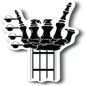 기타 스컬 핸드 4인치 방수 데칼 스티커 빈티지 밴드 록 드럼 라디오헤드 펑크 팝 메탈 컨트리 음악 악기