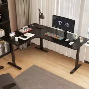ㄱ자 모션데스크 코너 높이조절 모서리 테이블 PC 기역자 컴퓨터 책상 책장 세트 게이밍