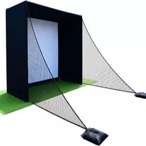HD 임팩트 스크린 및 프레임 키트가 된 0x8x6 피트 골프 시뮬레이터 인클로저 네트 실내 홈 트레이닝 케
