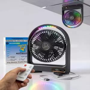 리모컨이 있는 마그네틱 크루즈 팬 내구성 충전식 배터리 멀티 컬러 RGB LED 조명 수면 인 스마트