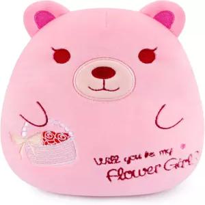 레오카윈 플라워 걸 테디 베어 인형 내 귀여운 핑크 들을 위한 완벽한 선물 결혼식 프러포즈 기념 파티