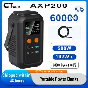 CTOLITY AXP200 192Wh 60000mAh 태양광 발전기 휴대용 모바일 파워 스테이션 Lifepo4 배터리 야외 에너지