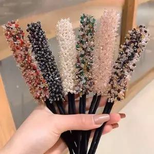 데일리 여성 헤어 끈 큐빅 머리 끈 당고머리 와이어 비즈머리끈