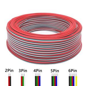 5m10m50m100m 22AWG Led 와이어 케이블 2pin3pin4pin5pin6pin WS2812B 5050 2835 5730 LED 스트립 빛