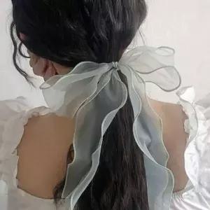 포인트 쉬폰 리본 머리 끈 7컬러 곱창머리끈 헤어 리본 머리
