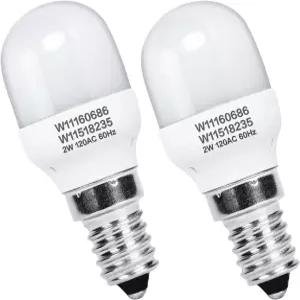 TBESEVENXT W60686 W58235 냉장고 LED 램프 전구 교체 월풀 켄모어 냉동 20V 2W A5 E4 베이스 2PCS