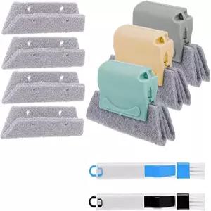 Titgoes 9 PCS 매직 윈도우 트랙 다각도 홈 클리닝 브러시 실 도구 키트 대부분의 자동차 트럭 SUV(다색)에