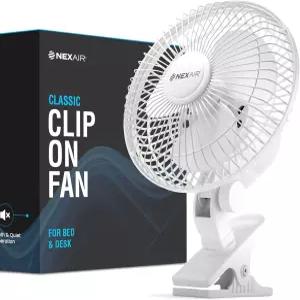 NEXAIR 6인치 팬 클립 360도 회전 강력한 클램프 그립을 갖춘 2단 휴대용 내구성이 뛰어난 소재의 조용한