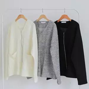 [리빌모아]남자 골지 브이넥 집업 니트 가디건 5C-CA-Q120