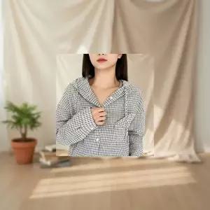 [옷자락]여성 세미크롭 포켓 후드 체크 셔츠 남방 후디 후드티