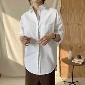 [옷자락]여성 오버사이즈 무지 포켓 코튼 셔츠 남방 심플