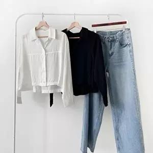 [옷자락]여자 썸머 데일리 루즈핏 크롭 카라 블라우스 남방
