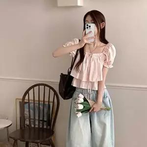 [옷자락]여자 데일리 데이트룩 러블리 캉캉 블라우스 셔츠