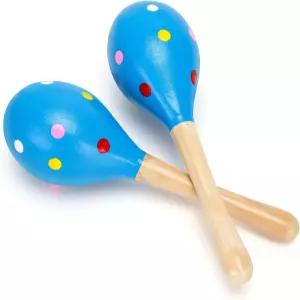 마라카스 2개 7.9인치 손 타악기 딸랑이 음악 학습을 위한 명확한 리듬의 나무 룸바 셰이커 악기