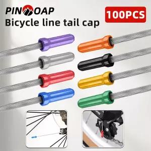 PINMOAP 100개 자전거 와이어 테일 캡 내부 와이어 슬리브 코어 캡 자전거 브레이크 및 변속 테일 커버 액