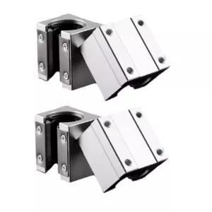 Coavoo SBR16U 베어링 블록 4Pcs 16mm 개방형 슬라이딩 볼 선형 모션 샤프트 가이드 슬라이드 레일 CNC