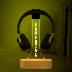 맞춤형 헤드폰 스탠드 게이머 태그 사인 스트리머 헤드셋 홀더 네온 3D 야간 조명 LED 완벽한 발렌타인
