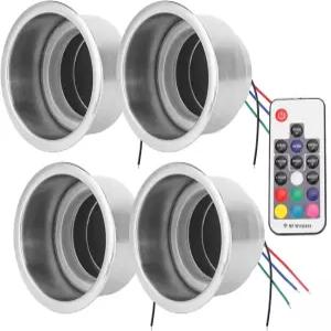 쿠울린 음료 컵 홀더 해상 RV 트럭용 리모컨이 있는 4Pc DC 12V RGB LED 자동차 병