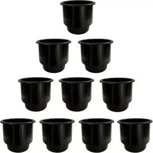 보트카 마린 Rv용 배수구가 있는 플라스틱 블랙 컵 홀더 삽입 4pcs