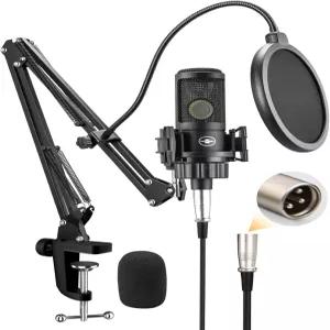XLR 팟캐스트 마이크 녹음 스트리밍 게임 ASMR을 위한 26mm 대형 다이어프램이 장착된 전문 카디오이드