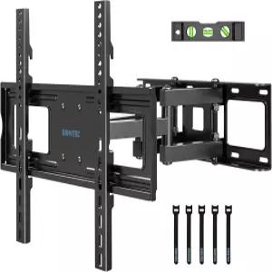 23-70인치 TV용 BONTEC 풀 모션 월 마운트 최대 99파운드 VESA 400x400mm 회전 틸트 듀얼 암 조절 가능한