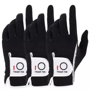 3 팩 통기성 그레이트 그립 골프 레인 장갑 남성 왼쪽 오른손 전천후 블랙 그레이 그린 S M ML L XL