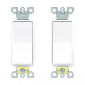 썬더웨이 싱글 폴 데코레이터 조명 스위치 20A 120V-277V 로커 패들 전기 벽 상업용 등급 접지 나사 후면