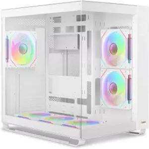 Iota C70 WH AGB 미드 타워 ATX PC 게이밍 케이스 사전 설치된 6개의 ARGB 팬 허브 실시간 템프 디스플레이