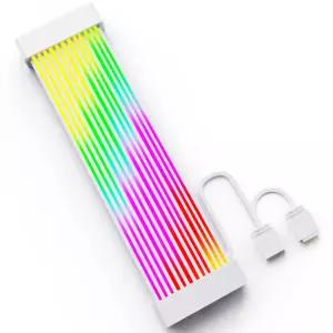 24핀 마더보드 ARGB PSU 케이블 확장과 호환되는 Monthemn RGB 커버 키트 5V 구부릴 수 있는 실리콘 싱크
