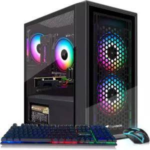 STGAubron 게이밍 PC 컴퓨터 데스크톱 라데온 RX 560 4G 인텔 i7 Xeon E5 최대 3.0GHz 16GB RAM SSD WiFi