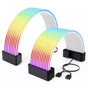 오토택 RGB 케이블 커버 키트 24핀 마더보드용 플렉스 전원 및 GPU PC 케이스 장식용 5V 동기화가 가능한