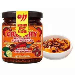 너라이프 칠리 크리스프와 바삭한 견과류 중간 열과 톡 쏘는 맛 캐슈 호두 땅콩 참깨 해바라기 씨를 곁들인